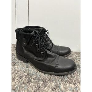 Miz Mooz Boots Women 10 Luka Combat Lace Up Side Zip Leather Goth Grunge Pilgrim